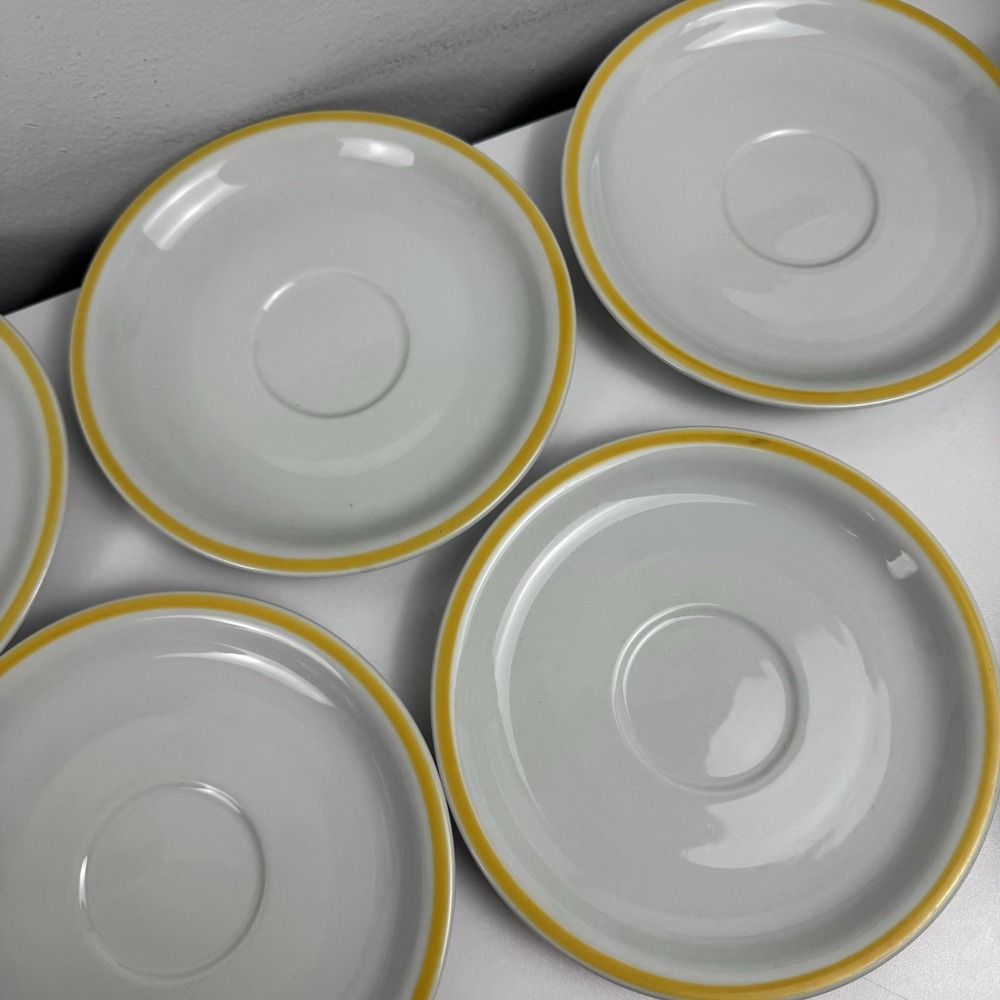 Vtg Vista Alegre Block VA Disco Tea Set Portugal 6 Cups Saucers Cream Sugar MCM - Picture 14 of 16
